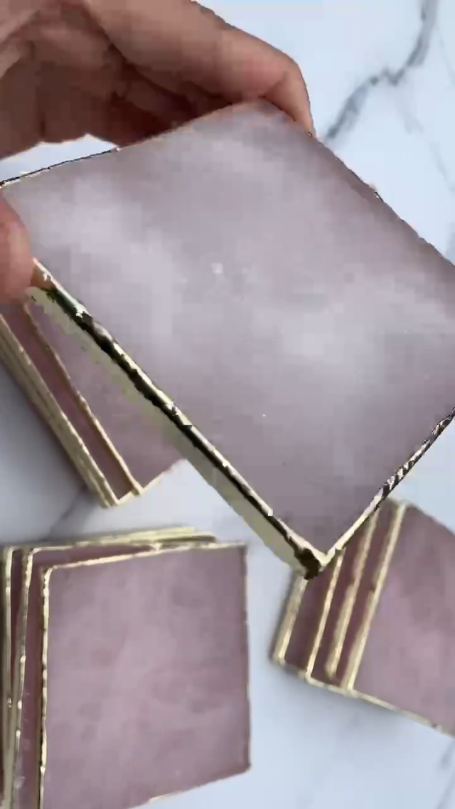 Amazon.com: Rose Quartz Decor Coaster, Natural Pink Crystal
